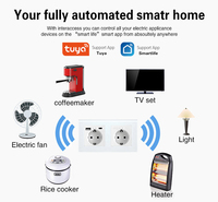 Prise murale intelligente double UBARO 157 mm Tuya WiFi, 2 prises EU Schuko, 16A, panneau en verre, compatible Alexa Google Home Smart Life, prise USB-C