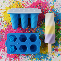 Moule à glace en spirale à 6 cavités avec couvercle et bâtonnets, pour faire des sucettes glacées, des glaces, des sorbets, des glaçons faits maison, moule en silicone