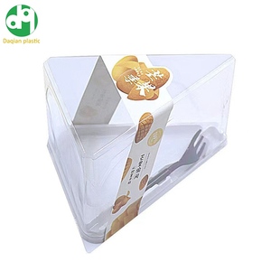 Benutzer definierte Kuchen behälter PET mit klarem Deckel Einweg-Dreieck/Quadrat/Rechteck Scheibe Käsekuchen Snack Dessert Kunststoff-Kuchen boxen - Product Image 2