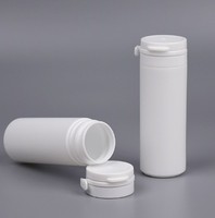 Capsules de pilules PE noir et blanc, bouteille de bonbons, gomme à mâcher, avec bouchon d'anneau de traction, 40 pièces, 50ml, 60ml, 80ml, 150ml, 200ml