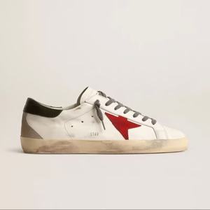 Scarpe da ginnastica di lusso da <span class=keywords><strong>donna</strong></span> e da uomo, in <span class=keywords><strong>pelle</strong></span> bovina, con stella a cinque punte, stile retrò, effetto invecchiato, con suola piatta, colore oro - Product Image 2
