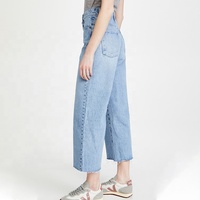 Jean denim pour femmes, modèle à la mode, confortable, taille moyenne, pantalon à pattes d'éléphant, solide et évasé, à la cheville