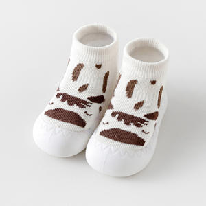 Chaussons-chaussettes antidérapants en <span class=keywords><strong>tricot</strong></span> pour bébés et tout-petits, chaussons pour bébés garçons avec chaussettes, chaussettes et chaussures pour nouveau-nés - Product Image 5