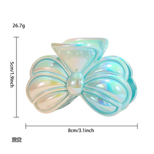 Pinza para el pelo de mujer con diseño de tiburón en degradado de colores, lazo bonito, accesorio de plástico para verano - Product Image 4