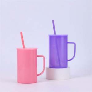 AGH 17oz <b>Glass</b> <b>Coffee</b> Mug Sublimation Blanks Shimmer <b>Glass</b> <b>Cup</b> With Handle and Bamboo Lid - Product Image 4