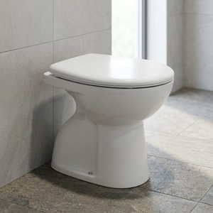 WC en céramique de qualité supérieure, modèle européen, avec abattant souple, allongé, style asiatique, à poser au sol, réservoir encastré, double chasse - Product Image 4