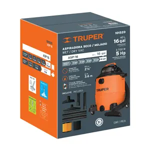 Aspirateur eau et poussière BOX 1, 16 gal, plastique, TRUPER - Product Image 4