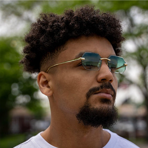 Lma Người Đàn Ông Sang Trọng Shades Chất Lượng Hàng Đầu Vàng Kim Loại Uv400 Màu Xanh Lá Cây Gradient Lens Phụ Nữ Cổ Điển Biểu Tượng Tùy Chỉnh Không Có Vành Đa Giác Kính Mát 2024 - Product Image 3