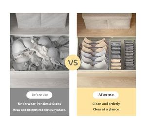 Closet Wardrobe <b>Storage</b> <b>Box</b> Set of 3pcs Foldable <b>Drawer</b> Organizer Divider Closet Mesh <b>Storage</b> <b>Box</b> for Underwear Bra Sock - Product Image 6