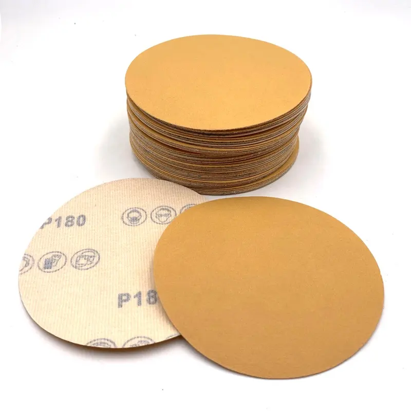 Yellow Sandpaper 100mm 4 inch 1 Hole Abrasive Cleaning Disc Hook And Loop Sandpaper Used To Stainless Steel Sanding Disk