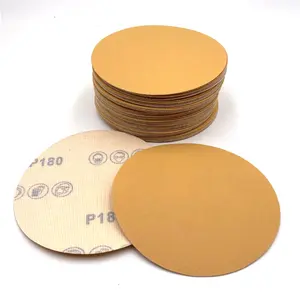 Yellow Sandpaper 100mm 4 inch Hook And Loop Sanding discs Used To Stainless Steel