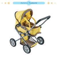 Dollri Starri Combi Poupée Bébé Landau Jouet avec Lit de Transport Amovible et Siège Réglable Poussette de Poupée Jouet pour Enfants