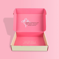 Boîtes d'expédition en carton ondulé de 2,3 mm, personnalisées, imprimées en rose, emballages personnalisés populaires