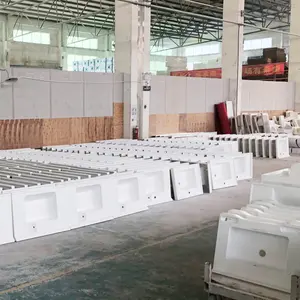 Fabrik preis moderne lange schmale Hand regal Einzels chale aus massivem Kunststein Wand hing Waschbecken