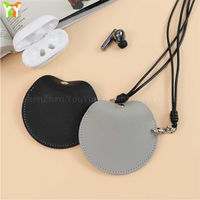 Nouvelle Pochette de Rangement Créative pour Écouteurs, Sac Suspendu Portable en Cuir PU Mini pour Écouteurs, Argent et Bijoux