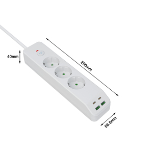 EU điện dải USB C cửa hàng 4 cổng USB pd20w + QC3.0 ổ cắm mở rộng ổ cắm điện 20W + 3.0 sạc tốc độ 4 thiết bị sạc - Product Image 3