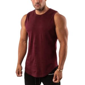 Vêtement de sport personnalisé en gros avec logo imprimé, débardeur de sport pour homme, t-shirt sans manches, haut, 100% coton, col rond, débardeur pour homme - Product Image 2