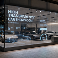 Écran LED transparent pour vitrine de concession automobile, affichage LED personnalisé sur verre