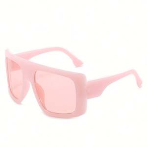 Lunettes de soleil carrées surdimensionnées pour femmes, tendance rétro, avec logo personnalisé, protection UV400, couleur bonbon, vente chaude - Product Image 5