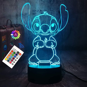 16 màu đen cơ sở 3D ảo ảnh khâu ánh sáng ban đêm với điều khiển từ xa - Product Image 1