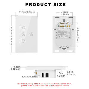 Langyeao chúng tôi thông minh Wifi BLE Fan + 1 gang chuyển đổi ánh sáng Glass Touch Panel Chất liệu Alexa Google nhà tương thích tuya cuộc sống thông minh ứng dụng - Product Image 4