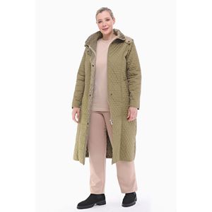 Abrigo Midi Acolchado con Capucha de Visón Sintético Vetre Winter de 120 cm, Tallas 42-58, Resistente al Agua, Forrado con Piel Sintética, Cierre de Cremallera y Botones a Presión, para Mujer - Product Image 4