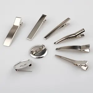 Silver DIY Metal Prong Alligator Hairgrips Brooch for Women Hair Ornaments Girls Hair Accessories Hair Clips Corsage