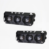 Phare auxiliaire LED avant jaune et blanc pour motos électriques et tricycles, avec 3 lentilles, pour modernisation et amélioration