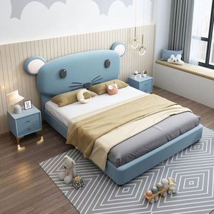 Modern Minimalist Kids Bed 1.5m Cartoon Mouse Design Creative Single Bed for Boys Girls <b>Small</b> Space - Product Image 4