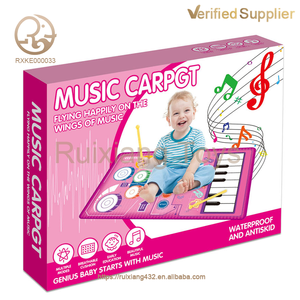 <span class=keywords><strong>Tapis</strong></span> <span class=keywords><strong>musical</strong></span> 3-en-1 pour les tout-petits, jeu éducatif de piano et de batterie avec 2 bâtons, couverture de jeu tactile pour bébés - Product Image 6