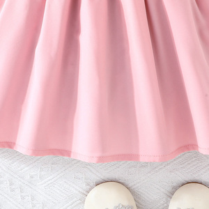 Robes mi-longues pour enfants, tendance, respirantes, à volants, manches courtes, motif floral, pour l'été, pour petites filles - Product Image 5