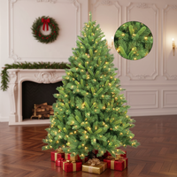 Sapins de Noël artificiels en PVC éclairés de haute qualité (1,5 m, 1,8 m, 2,1 m, 2,4 m) avec base de support pour la décoration des centres commerciaux - Vente en gros