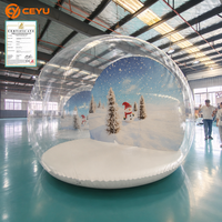 Ceyu Tente bulle gonflable transparente, Dôme transparent, Globe de neige de Noël, Cabine photo, Maison à colonnes d'air, pour événements et fêtes, location, usage commercial, vente en gros