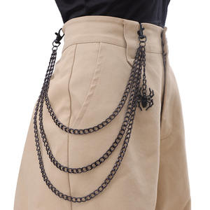 Chaîne de taille pendentif toile d'araignée foncée en alliage de zinc, plusieurs couches, style hip-hop décontracté, chaîne de corps tendance - Product Image 1