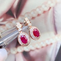 OEM ODM 925 Sterling Silver Gold Plated Natural Ruby Women Holiday Celebration Engagement Party Luxury Jewelry Set
