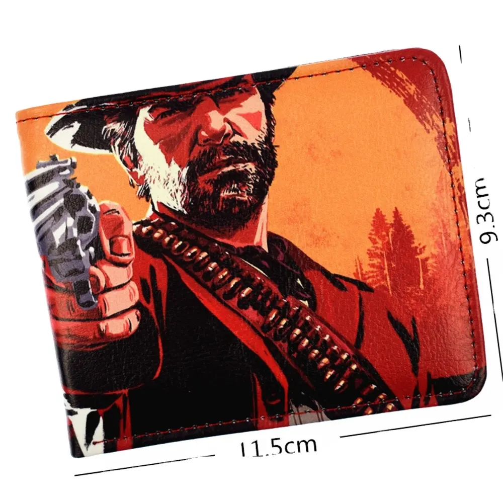 MU Hot Game Red Dead Redemption 2 Carteira Homens e Estudante Notícias Bolsa curta com titular do cartão Zipper Pouch