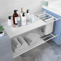 Armoire de séparation avec tubes, placard, étagère de rangement télescopique sans clous, support de salle de bain et de cuisine