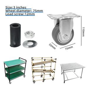 Roue directionnelle de 3 pouces, 4 pouces, 5 pouces Roue de chariot à plat Équipement de transport Roulettes silencieuses Roues en caoutchouc - Product Image 1