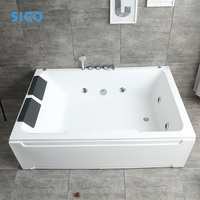 Baignoire de massage à remous autoportante intérieure moderne et luxueuse pour 2 personnes, baignoire portable de haute qualité, accessoire de vidange, hôtels