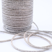 Cuerda de Cristal con Pedrería para Decoración de Ropa, Sombreros, Zapatos y Bolsos, con Acabado Brillante para Otras Prendas