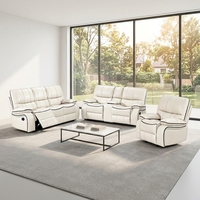 Canapé inclinable 3 places Frank, moderne et innovant, à gravité zéro, avec table rabattable, pour home cinéma de luxe