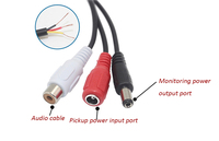 Monitor Suara Audio Pickup Mikrofon CCTV Mini untuk Monitor Video Kamera Keamanan Kamera IP DVR Kabel Terintegrasi
