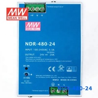 Alimentation industrielle à découpage MEAN WELL NDR-480-24 AC-DC 480W 24V20A sur rail DIN, garantie 3 ans, la 48e loi de la puissance