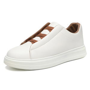 Men's Sporty <b>Lace</b>-Up & Slip-On Closed Toe Lightweight Cushioned Anti-Slip <b>White</b> Sneakers for Spring Autumn Winter All Seasons - Product Image 2