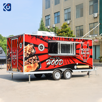 CAMPTRL Nouvelle remorque de restauration de type conteneur pour café, burgers, frites, glaces, BBQ, chariot mobile de vente de hot-dogs