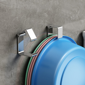 Wall Mounted <b>Sink</b> <b>Rack</b> Stainless Steel No Drilling Required Punch Free Polished Finish For Kitchen Storage Organization - Product Image 1
