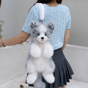 Mochilas de Peluche Suave con Diseño de Perro Border <span class=keywords><strong>Collie</strong></span> de DUPAN, Gran Capacidad, Portátiles, para Aliviar el Estrés, para Viajes Diarios - Product Image 2