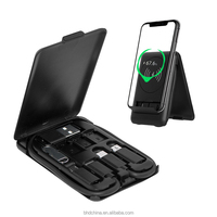Support de chargeur sans fil 15W 9 en 1 adaptateur multi-câble aiguille boîte de rangement pour carte Sim pour iPhone pour Samsung ensemble de câbles avec support