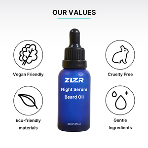 ZLZR Night Serum Beard Oil 30ml Vegan Friendly Cruelty Free Gentle Ingredients Eco-Friendly Materials - Product Image 1