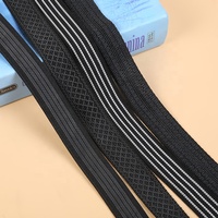 Sangle élastique antidérapante de 25 mm en caoutchouc, en polyester/nylon durable, noire et blanche, pour vêtements, chaussures, textiles de maison, sacs et sangles.